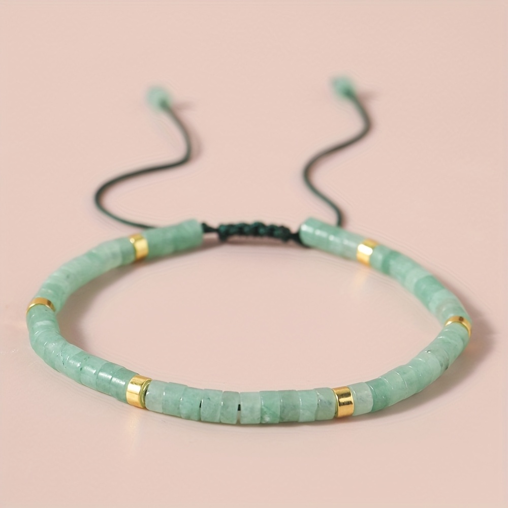 Adjustable Aquamarine Stone Bracelet Dainty & Minimalist